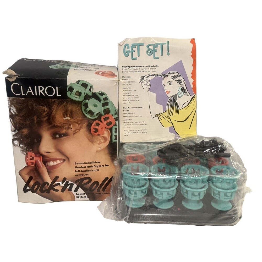 Clairol Lock'n Roll HS-600 Heated Hair Stylers No Pins or Clips Ceramic